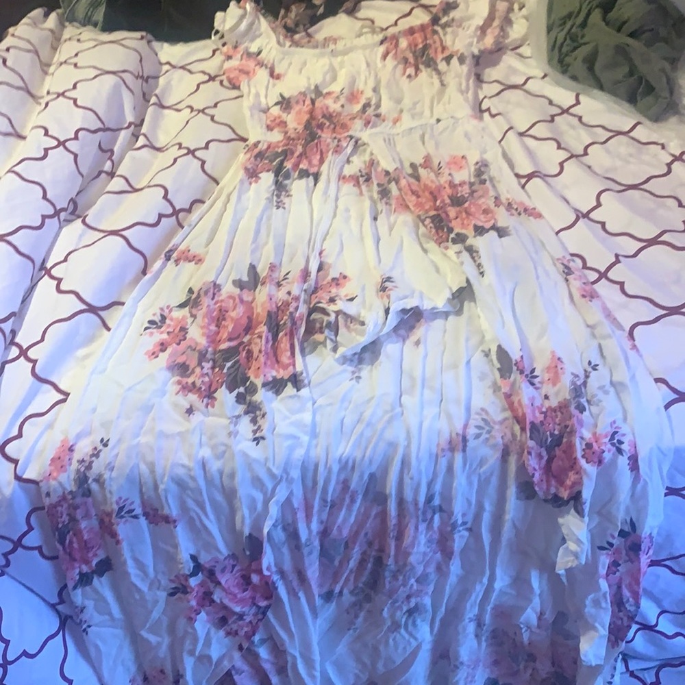 Flower print romper with shorts